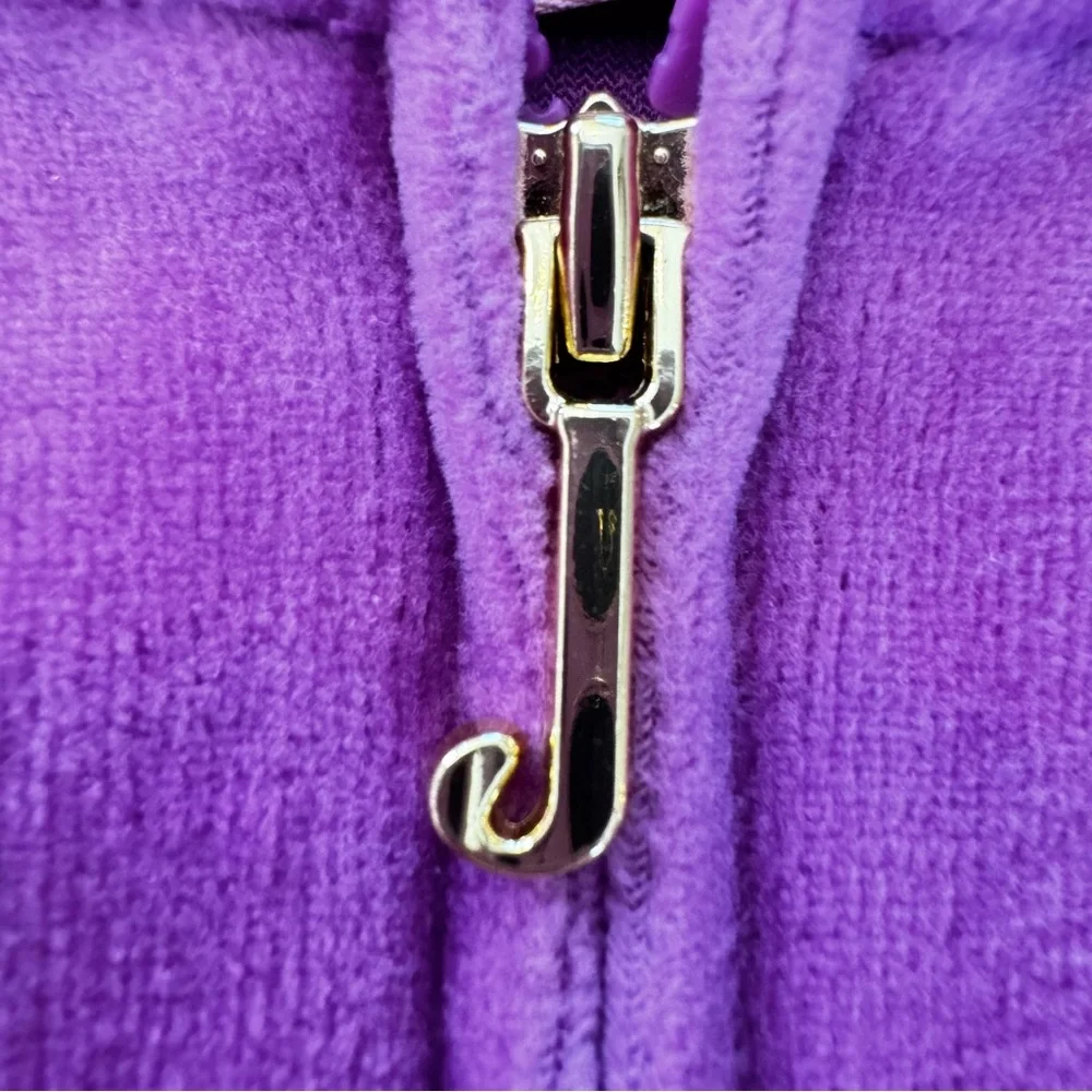 Juicy Couture Velour Y2K Hoodie Track Jacket Girls 2T Purple Gold Kids